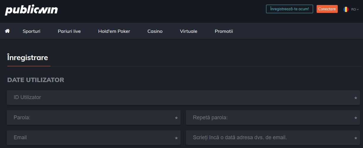 Începeți să jucați pe PublicWin cu un proces simplu de înregistrare.