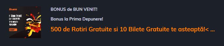Obține 500 rotiri și bilete gratuite la prima depunere