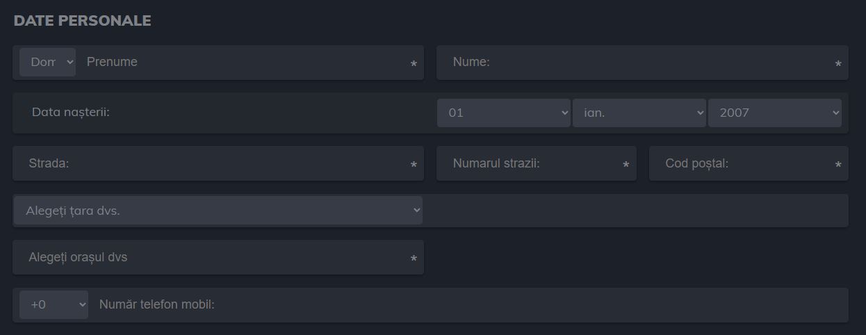 Verifică identitatea introducând detalii personale complete pe PublicWin