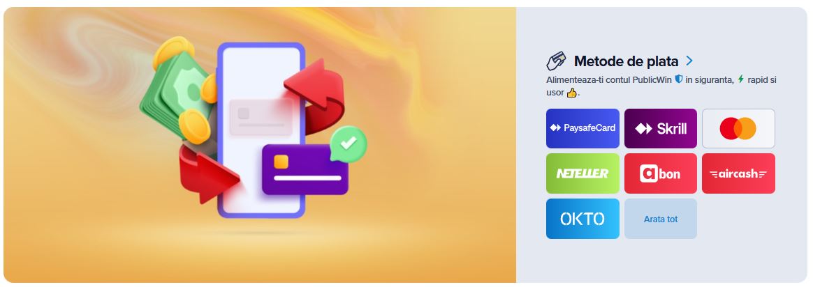 Efectuează depuneri rapide folosind Skrill și alte metode sigure